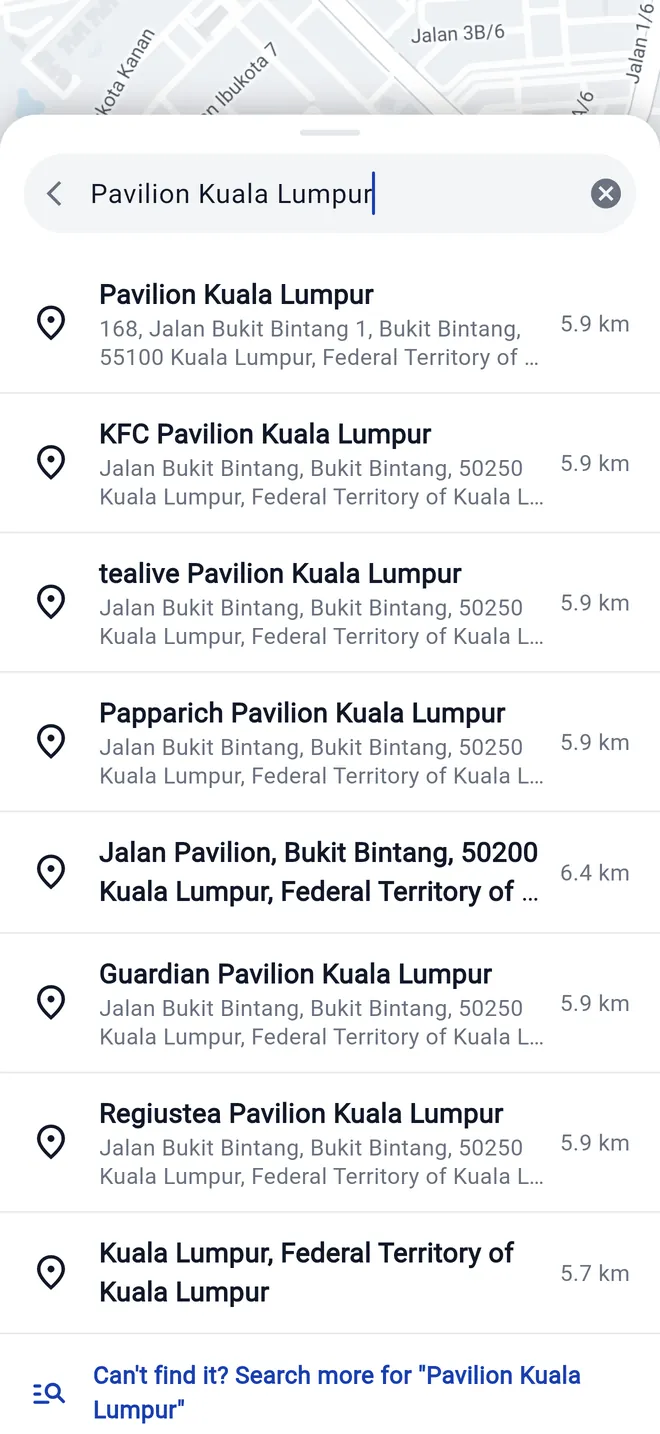 Search results for Pavilion Kuala Lumpur